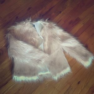 Pink faux fur jacket- brand new